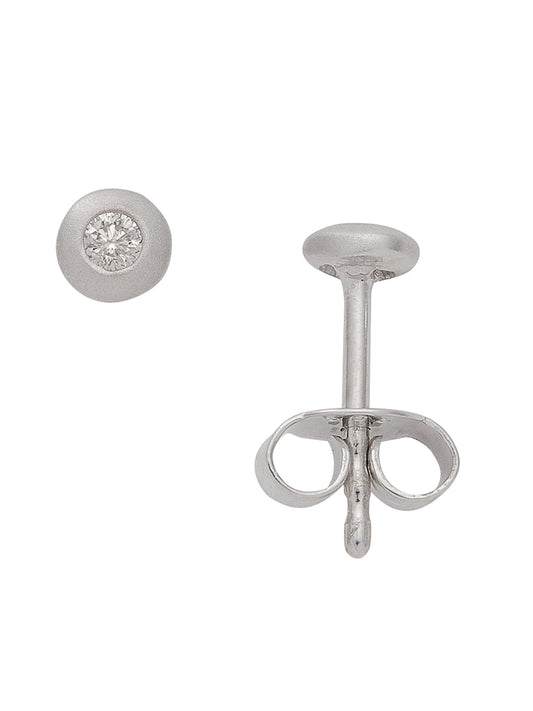 Adelia´s 585 Weißgold Ohrringe   Ohrstecker mit Diamant   Brillant Ø 4,3 mm