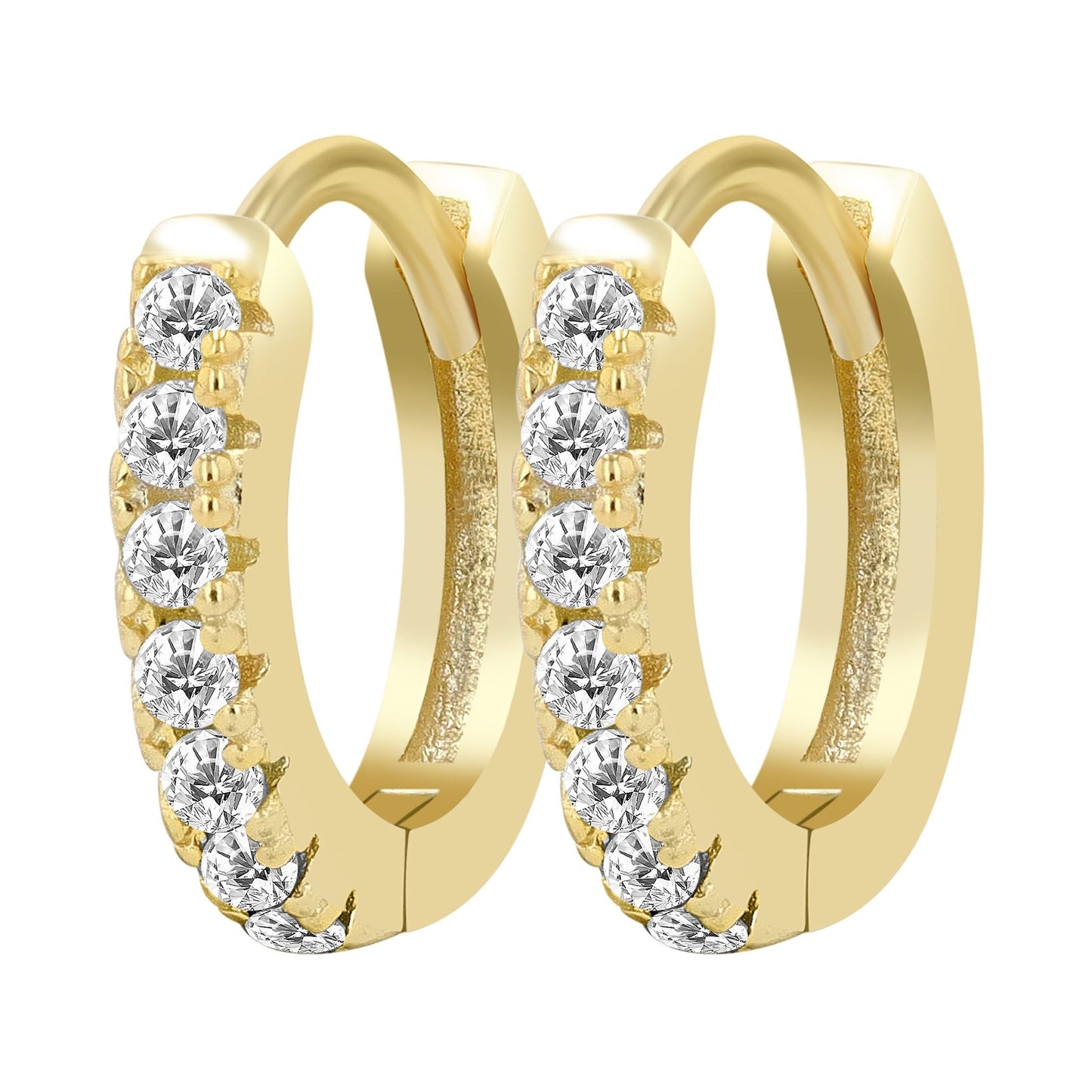Damen Ohrringe – Klappcreole aus 925 Silber mit Zirkonia