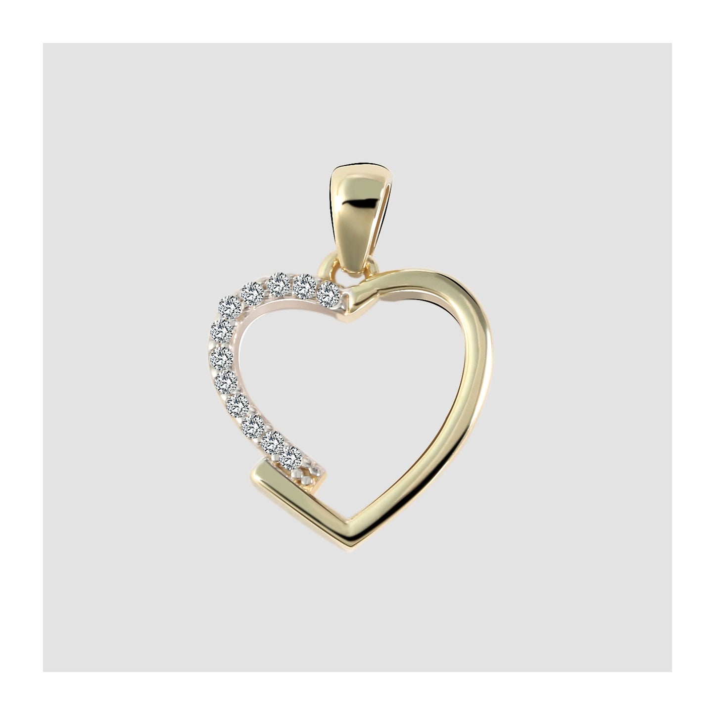 Damen Anhänger – Herz Herzanhänger aus 375 Gold mit Zirkonia