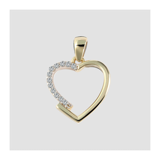 Damen Anhänger – Herz Herzanhänger aus 375 Gold mit Zirkonia
