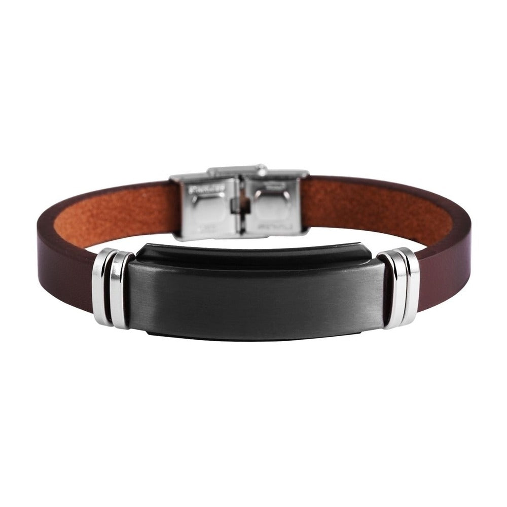 Herren Armband aus Leder 21,5 cm