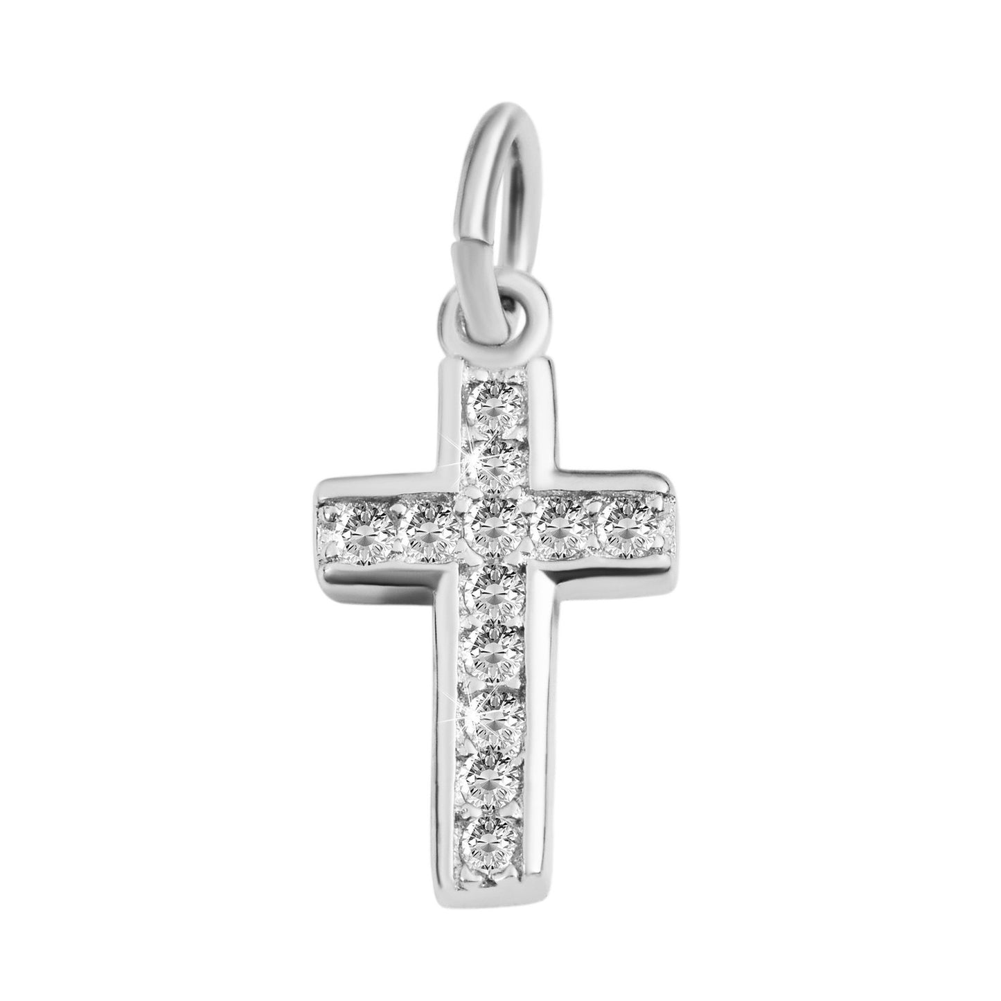 Damen Anhänger – Kreuz Kreuzanhänger aus 925 Silber mit Zirkonia