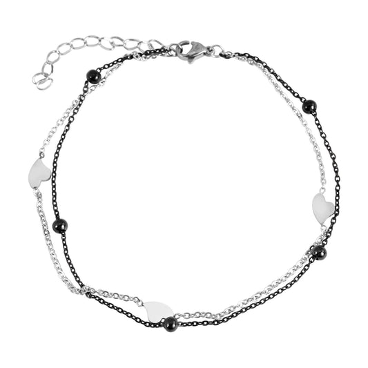 Damen Armband – Herz aus Edelstahl 24+5 cm