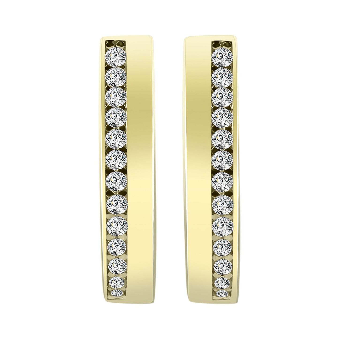 Damen Ohrringe – Klappcreole aus 333 Gold mit Zirkonia