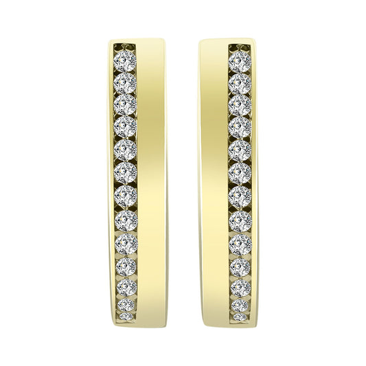 Damen Ohrringe – Klappcreole aus 333 Gold mit Zirkonia