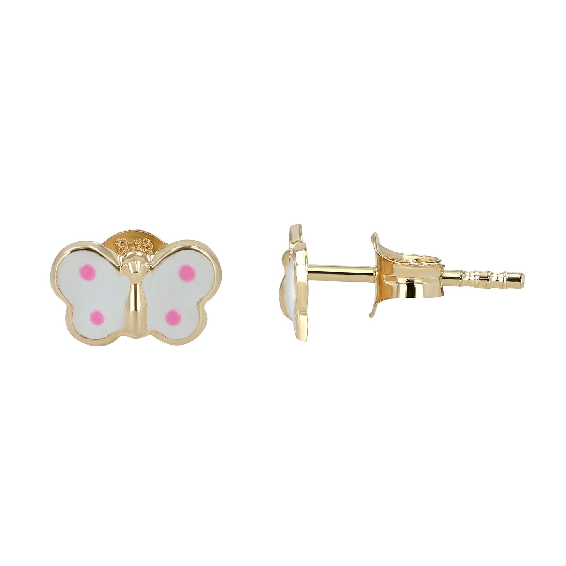 Mädchen Ohrringe – Ohrstecker aus 333 Gold mit Emaille