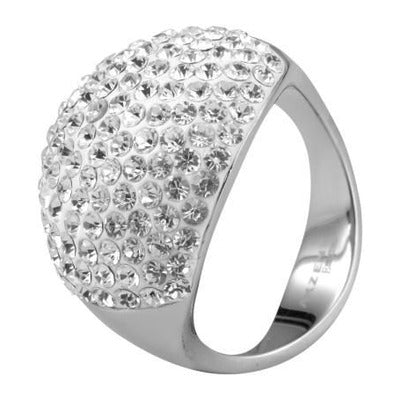 Damen Ring aus Edelstahl mit Strass Steinchen