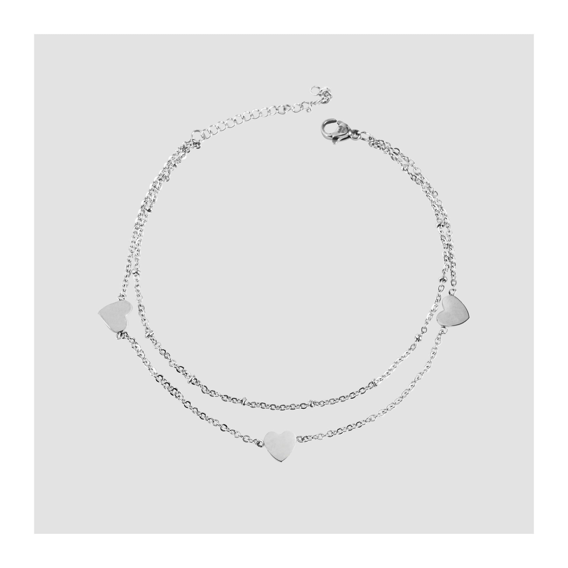 Damen Armband – Herz aus Edelstahl 24 cm