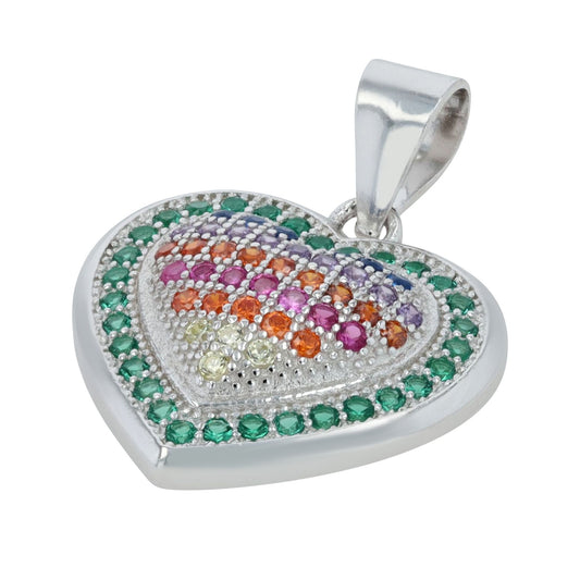 Damen Anhänger – Herz Herzanhänger aus 925 Silber mit Zirkonia