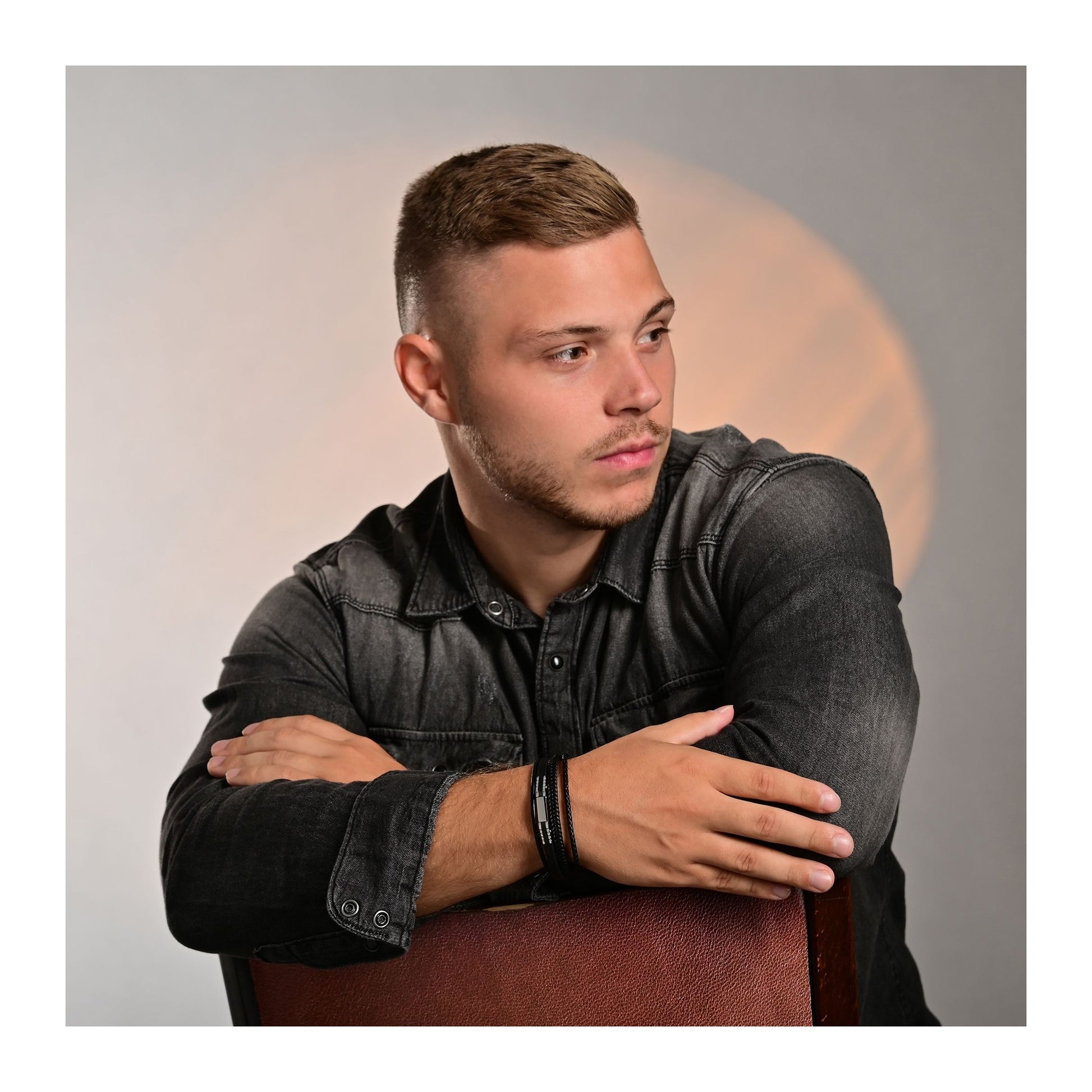 Herren Armband – Lederarmband aus Leder 19 cm