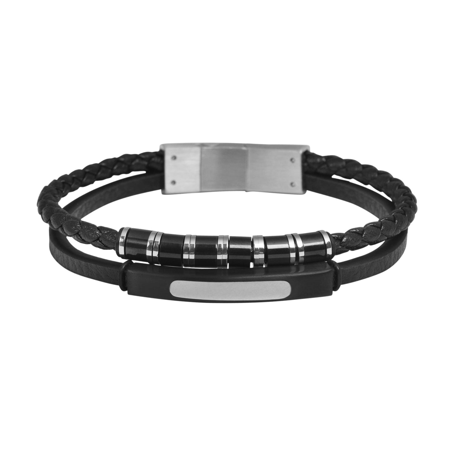 Damen Armband – Textilarmband aus Leder 20,5 cm