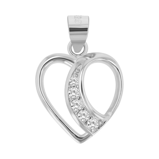 Damen Anhänger – Herz Herzanhänger aus 925 Silber mit Zirkonia
