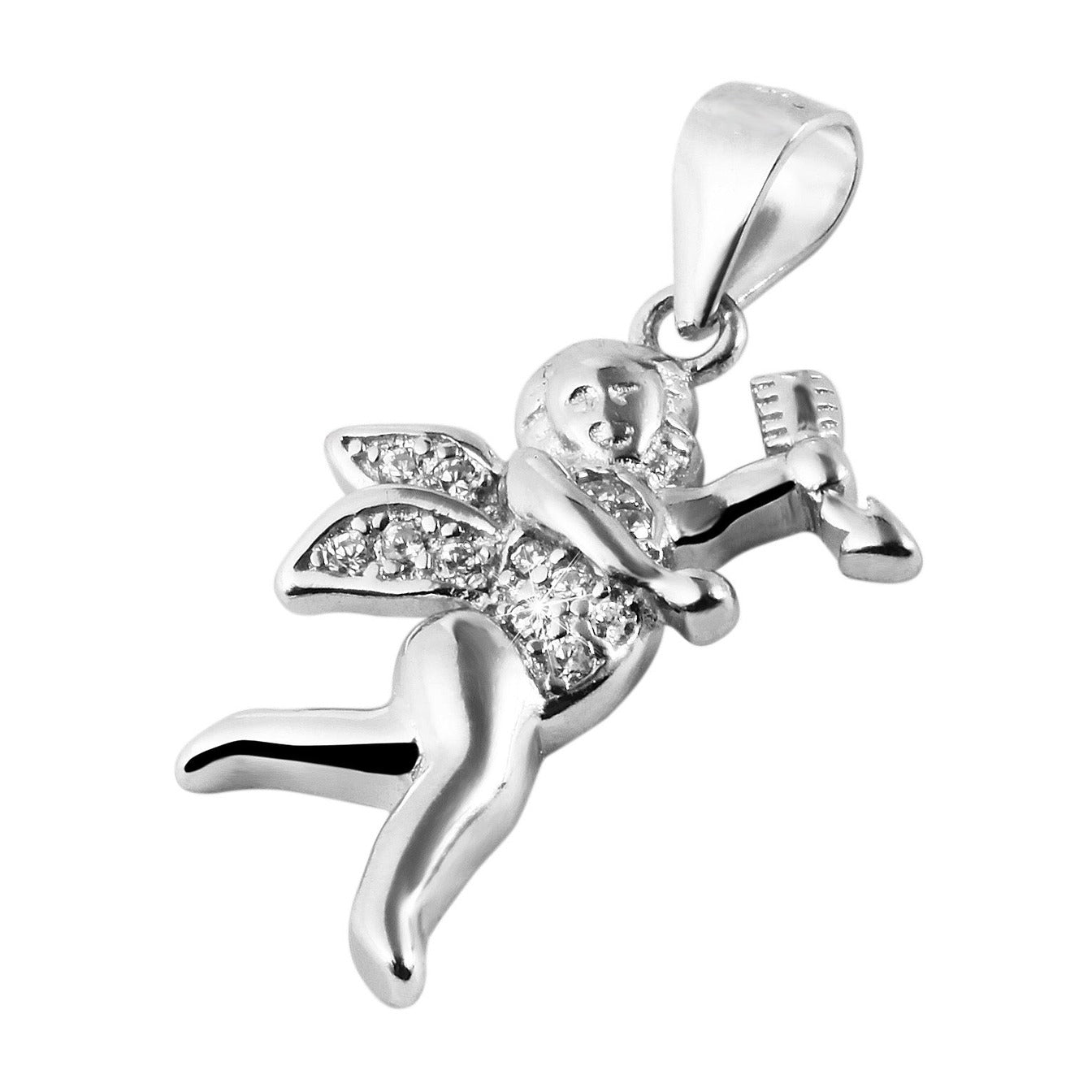 Damen Anhänger – Engelanhänger aus 925 Silber mit Zirkonia