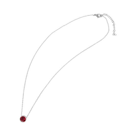 Damen Halskette aus Edelstahl mit Kristall 43 cm