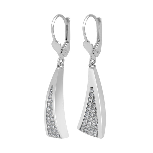 Damen Ohrringe – Ohrhänger aus 925 Silber mit Zirkonia