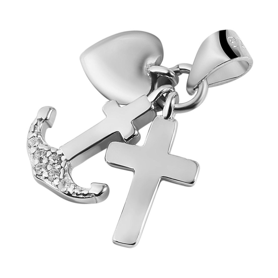 Damen Anhänger – Kreuz Kreuzanhänger aus 925 Silber mit Zirkonia