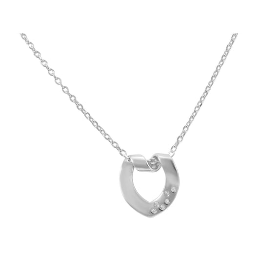 Damen Anhänger – Herz Herzanhänger aus 925 Silber mit Zirkonia
