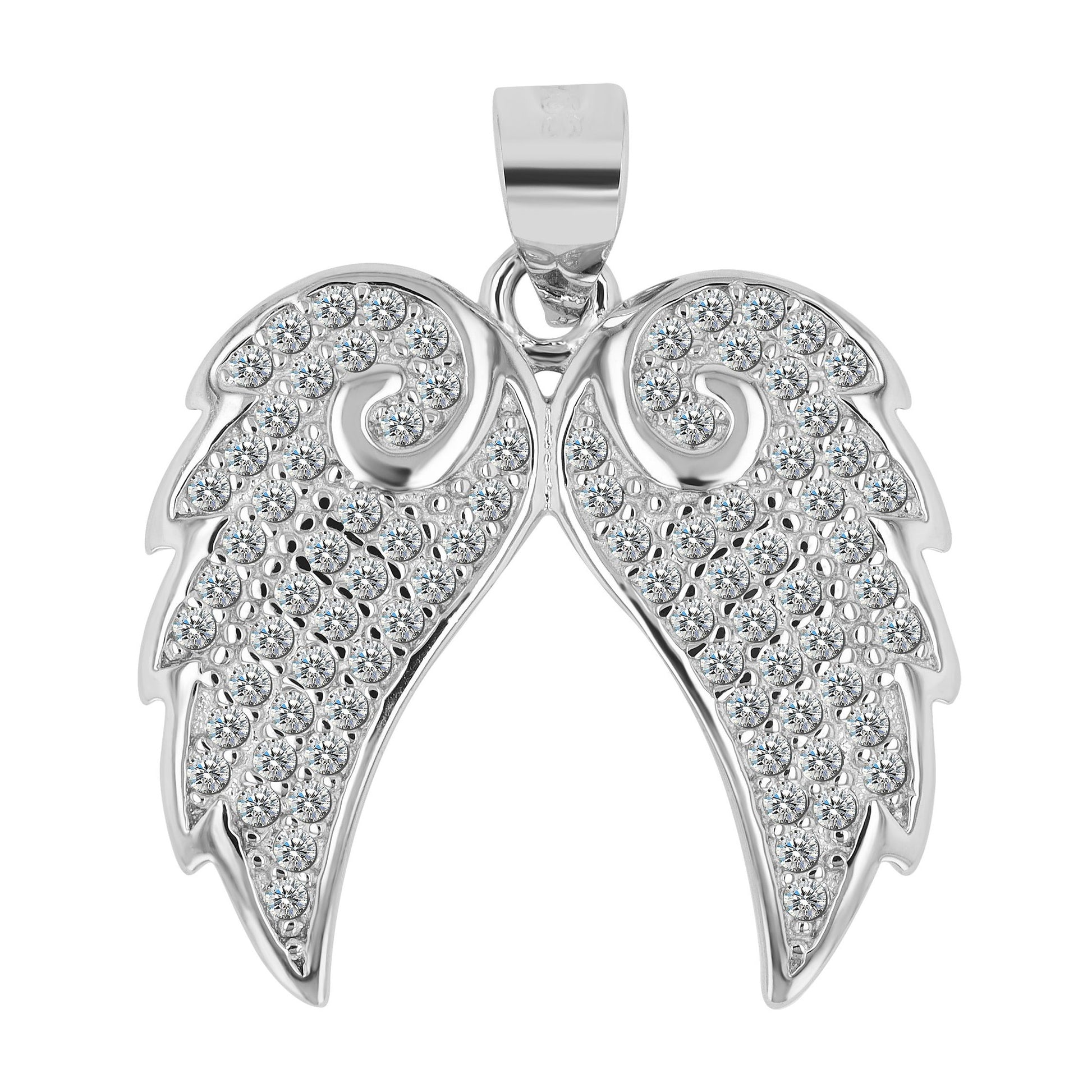 Damen Anhänger – Flügel Anhänger aus 925 Silber mit Zirkonia