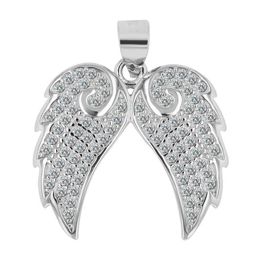 Damen Anhänger – Flügel Anhänger aus 925 Silber mit Zirkonia