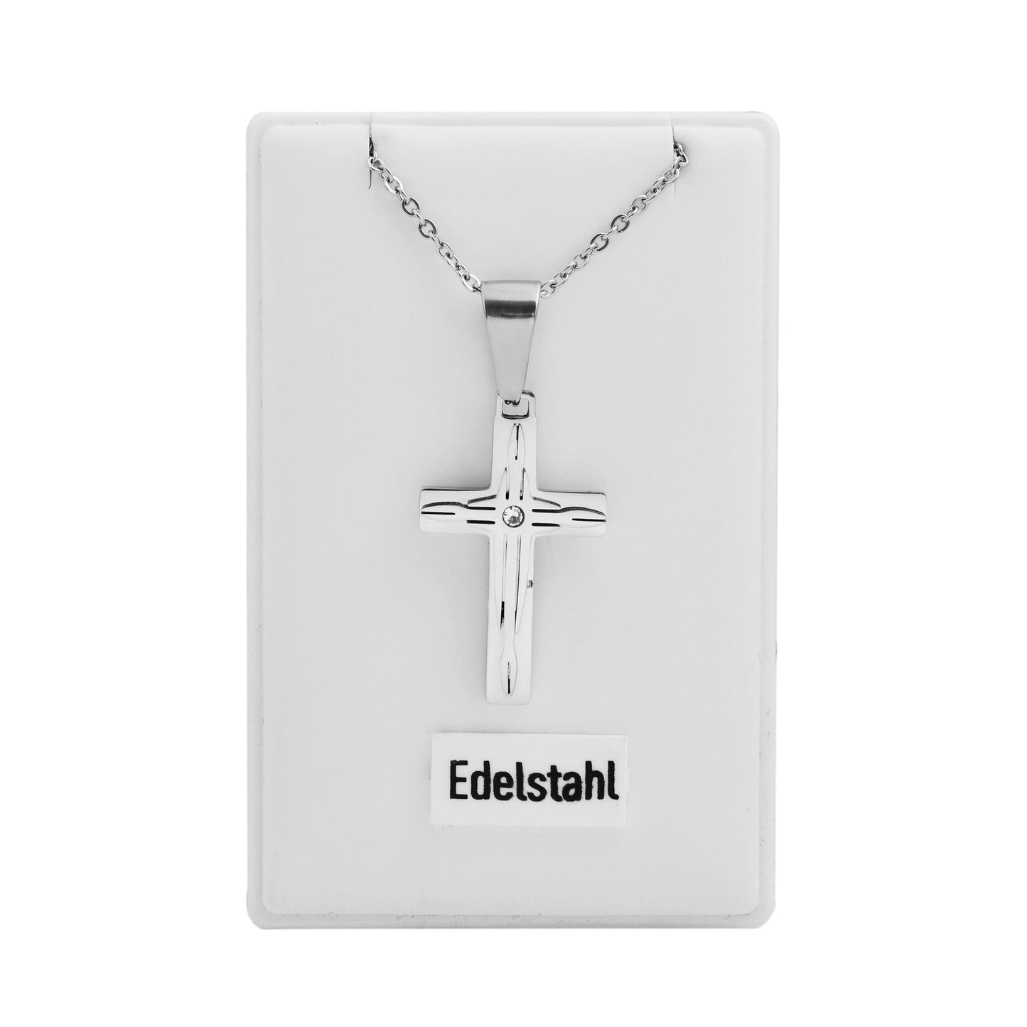 Damen Halskette mit Anhänger – Kreuz aus Edelstahl