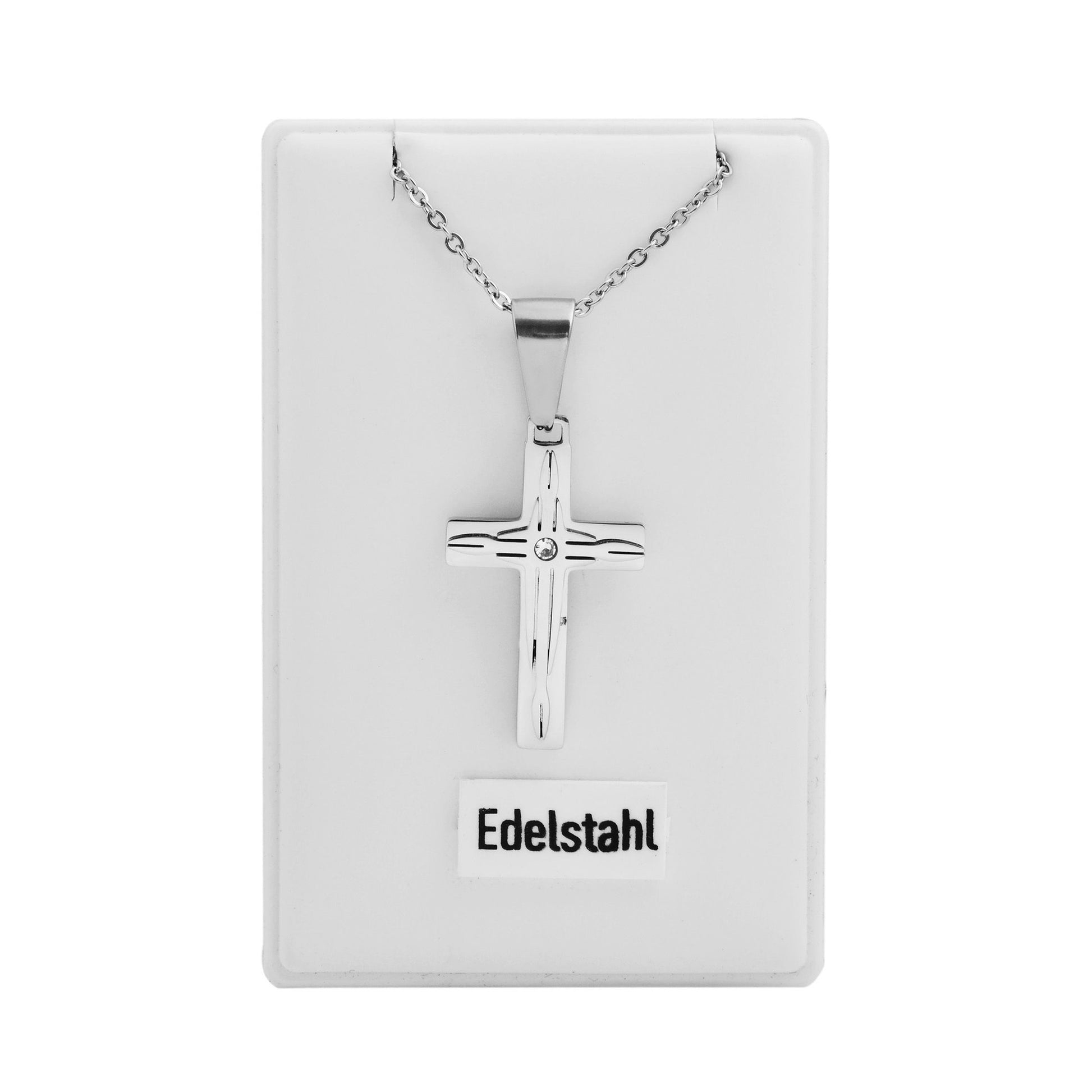 Damen Halskette mit Anhänger – Kreuz aus Edelstahl