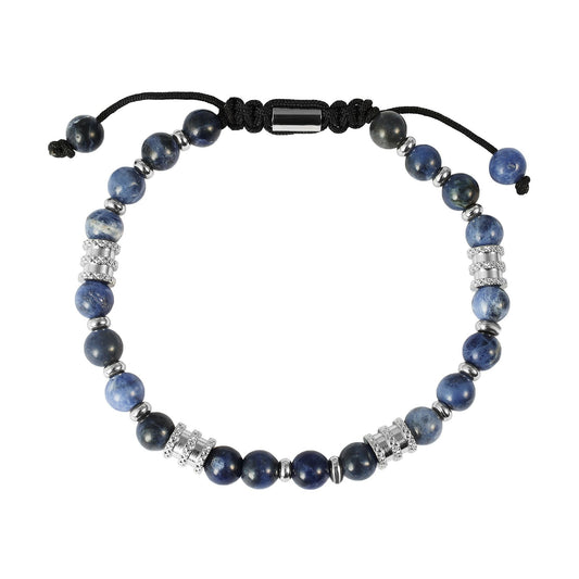 Herren Armband – Kugelarmband aus Edelstahl mit Tigerauge 19,5 cm