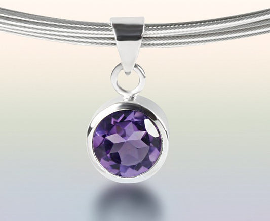 925 Sterling Silber Anhänger mit Amethyst