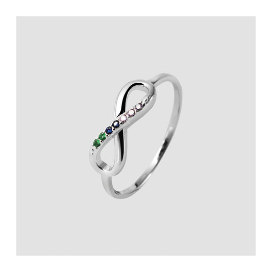 Damen Ring Unendlichkeitszeichen aus 925 Silber mit Zirkonia