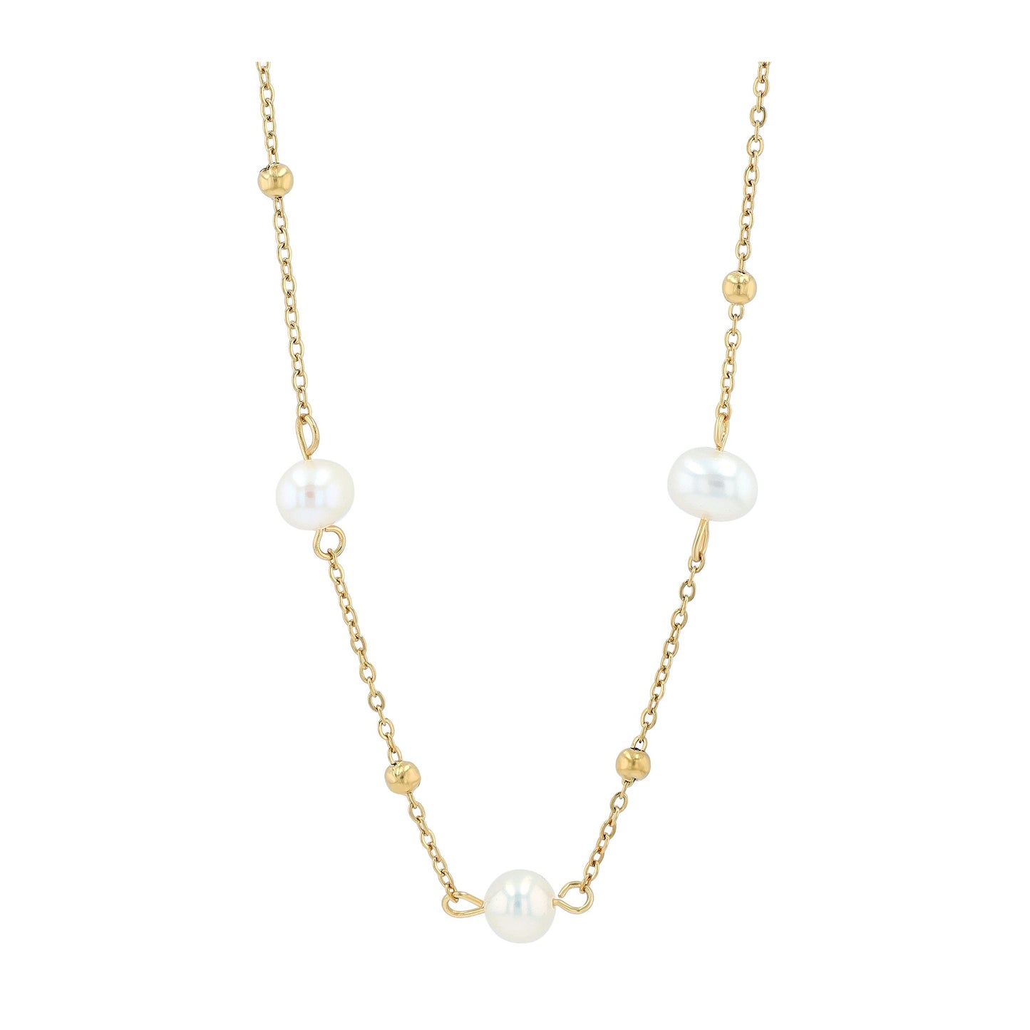 Damen Halskette aus Edelstahl mit Süßwasserperle 40+5