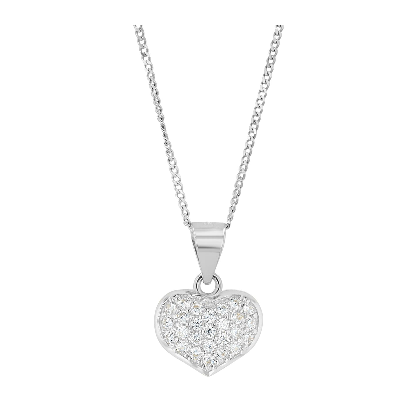 Damen Anhänger – Herz Herzanhänger aus 925 Silber mit Zirkonia