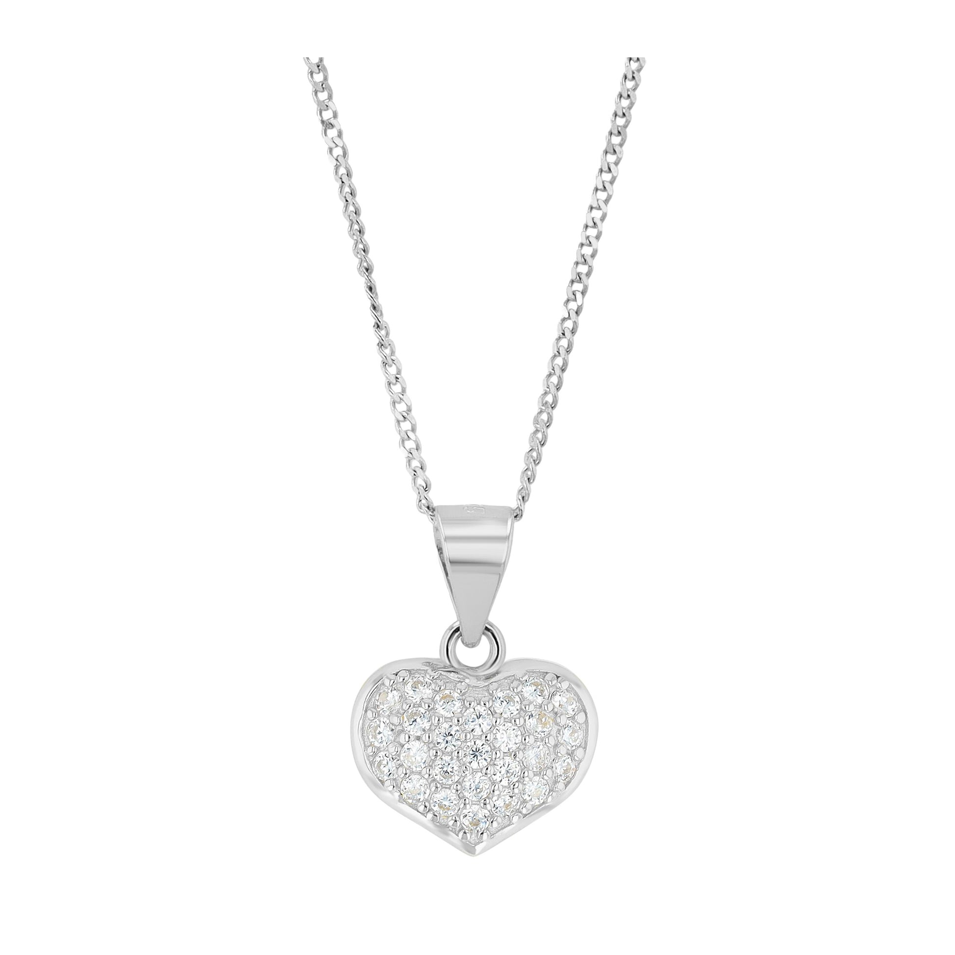Damen Anhänger – Herz Herzanhänger aus 925 Silber mit Zirkonia