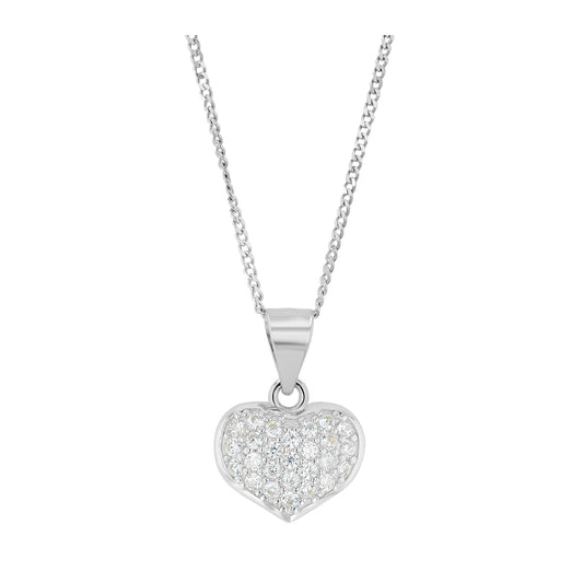 Damen Anhänger – Herz Herzanhänger aus 925 Silber mit Zirkonia