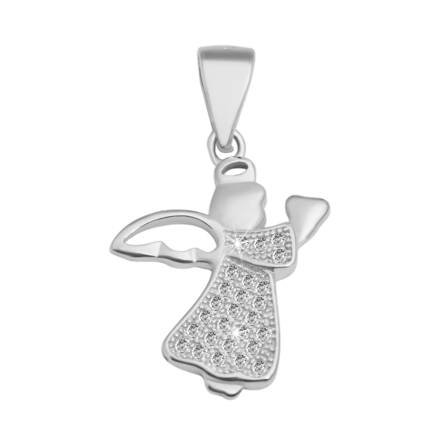 Damen Anhänger – Engelanhänger aus 925 Silber mit Zirkonia
