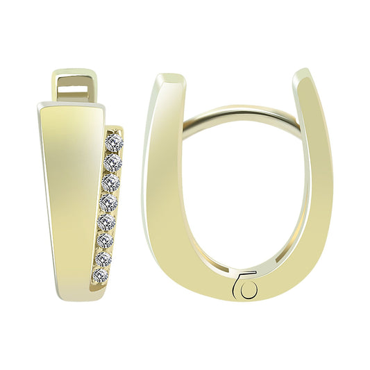 Damen Ohrringe – Klappcreole aus 333 Gold mit Zirkonia