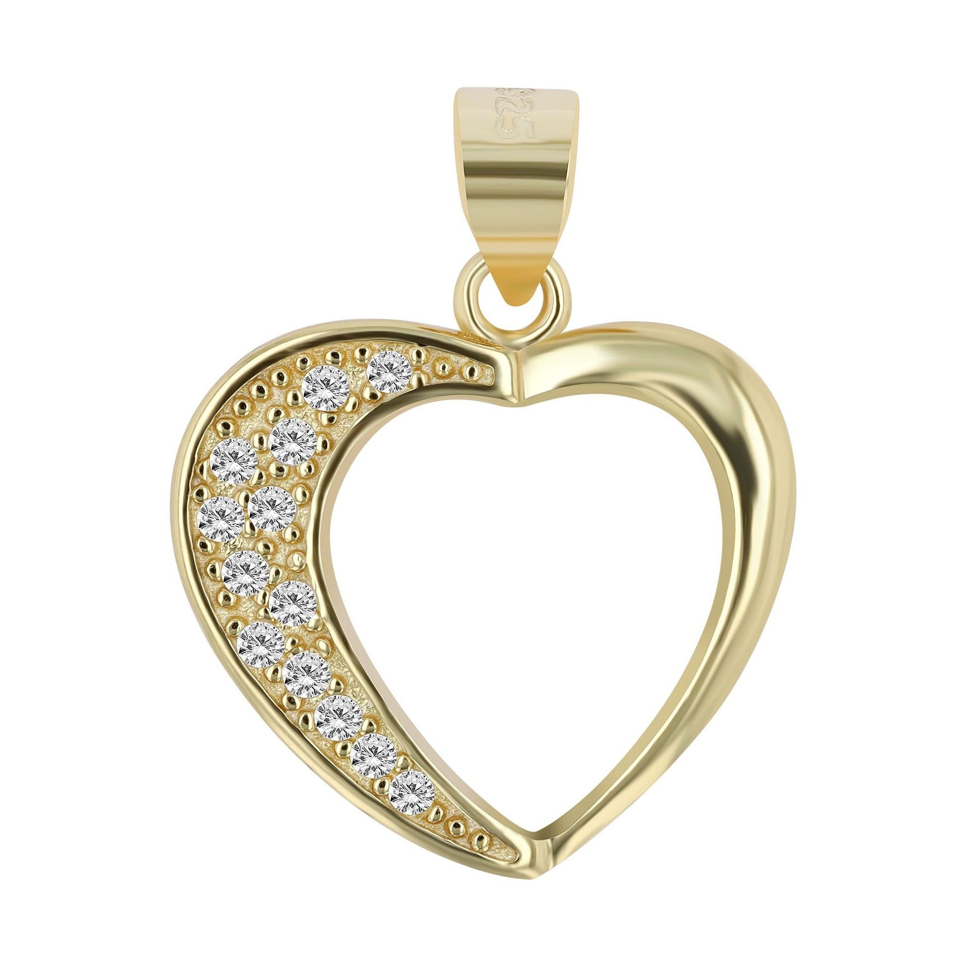 Damen Anhänger – Herzanhänger aus 925 Silber mit Zirkonia