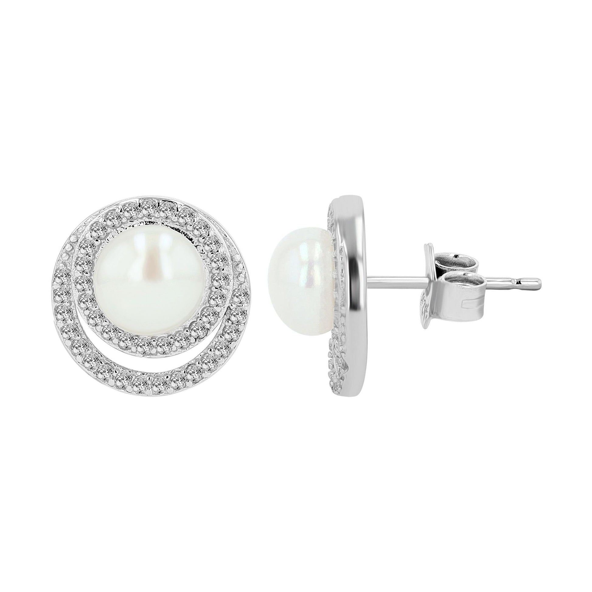 Damen Ohrringe – Ohrstecker aus 925 Silber mit Perle