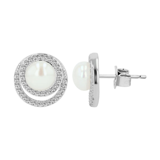 Damen Ohrringe – Ohrstecker aus 925 Silber mit Perle