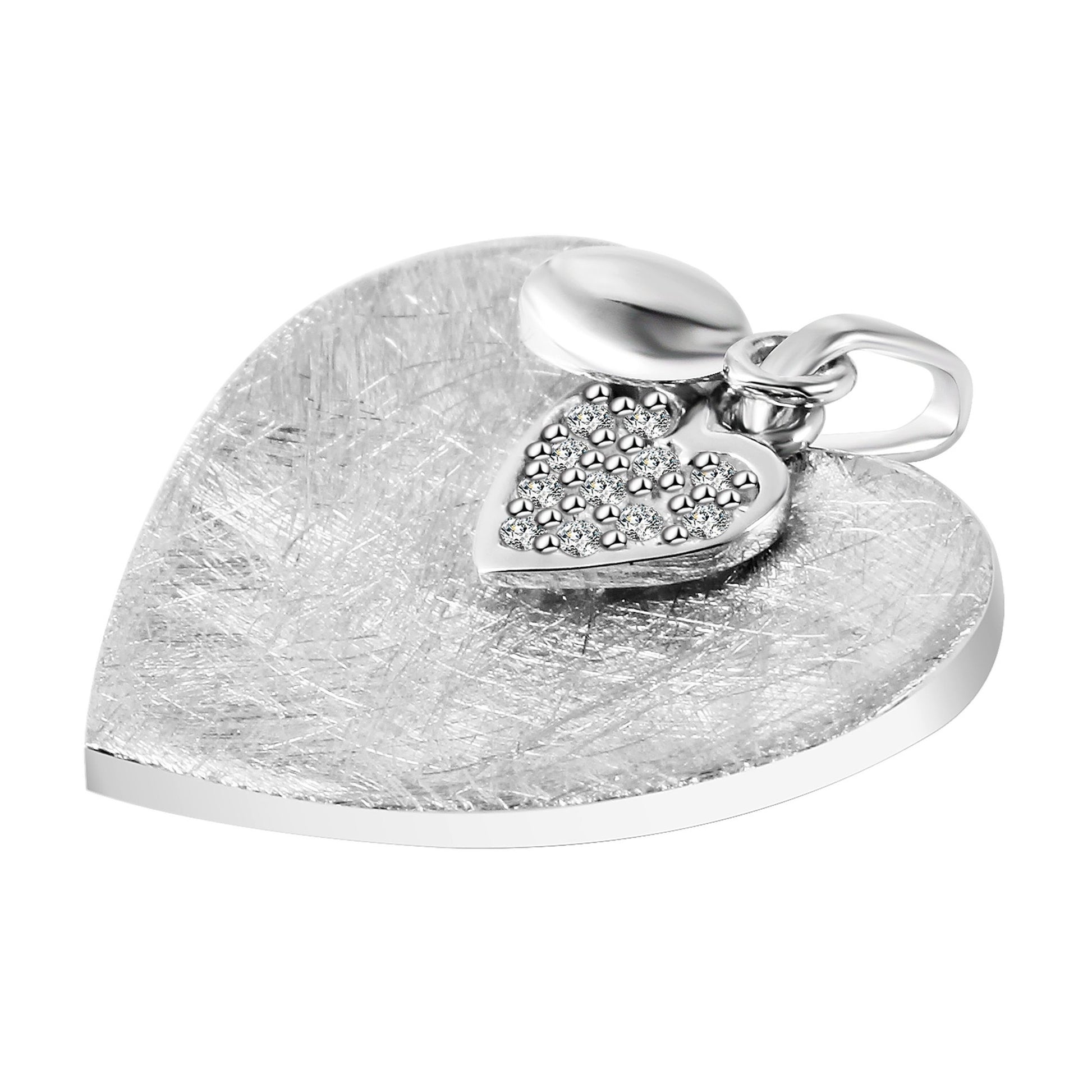 Damen Anhänger – Herz Herzanhänger aus 925 Silber mit Zirkonia