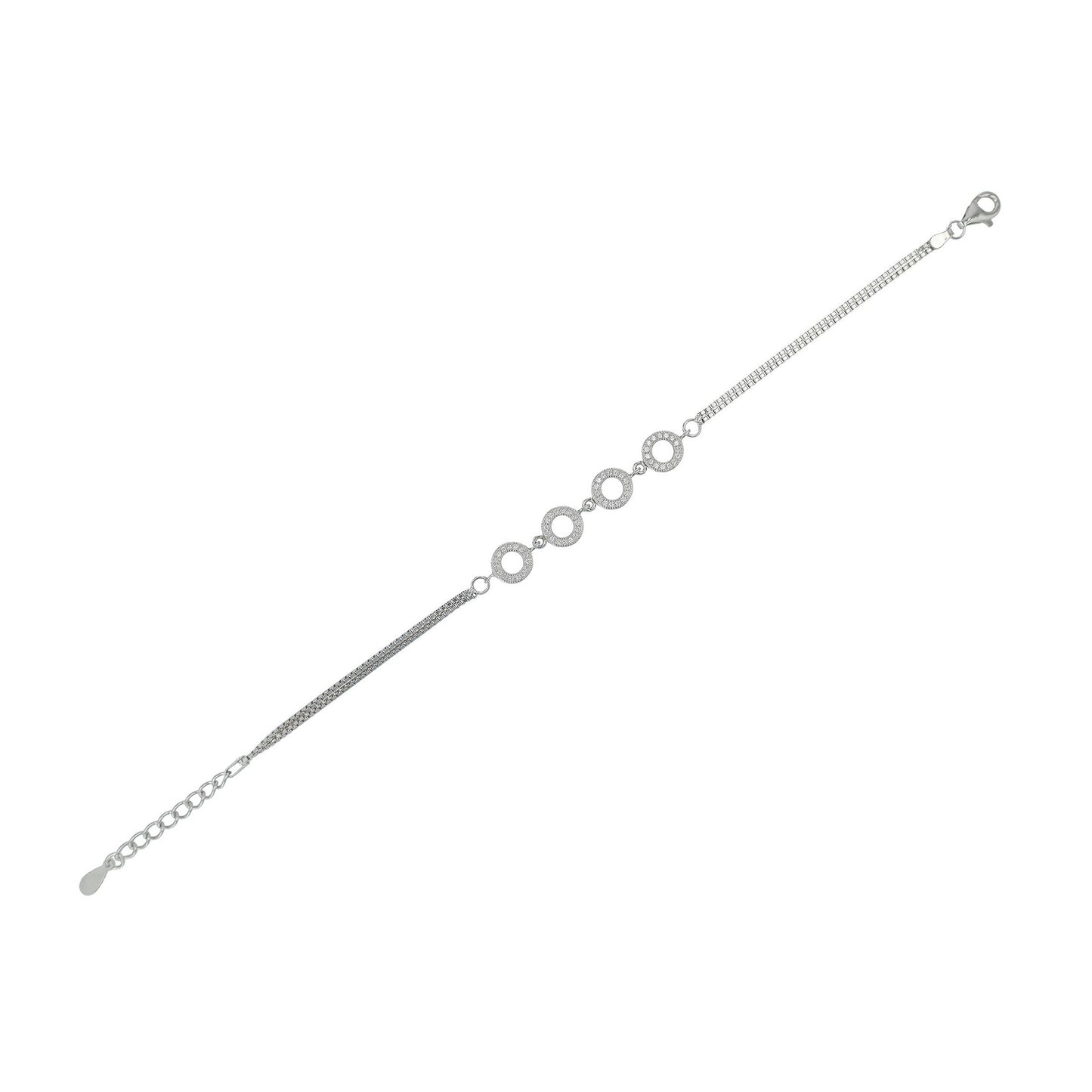 Damen Armband aus 925 Silber mit Zirkonia 17+3 cm