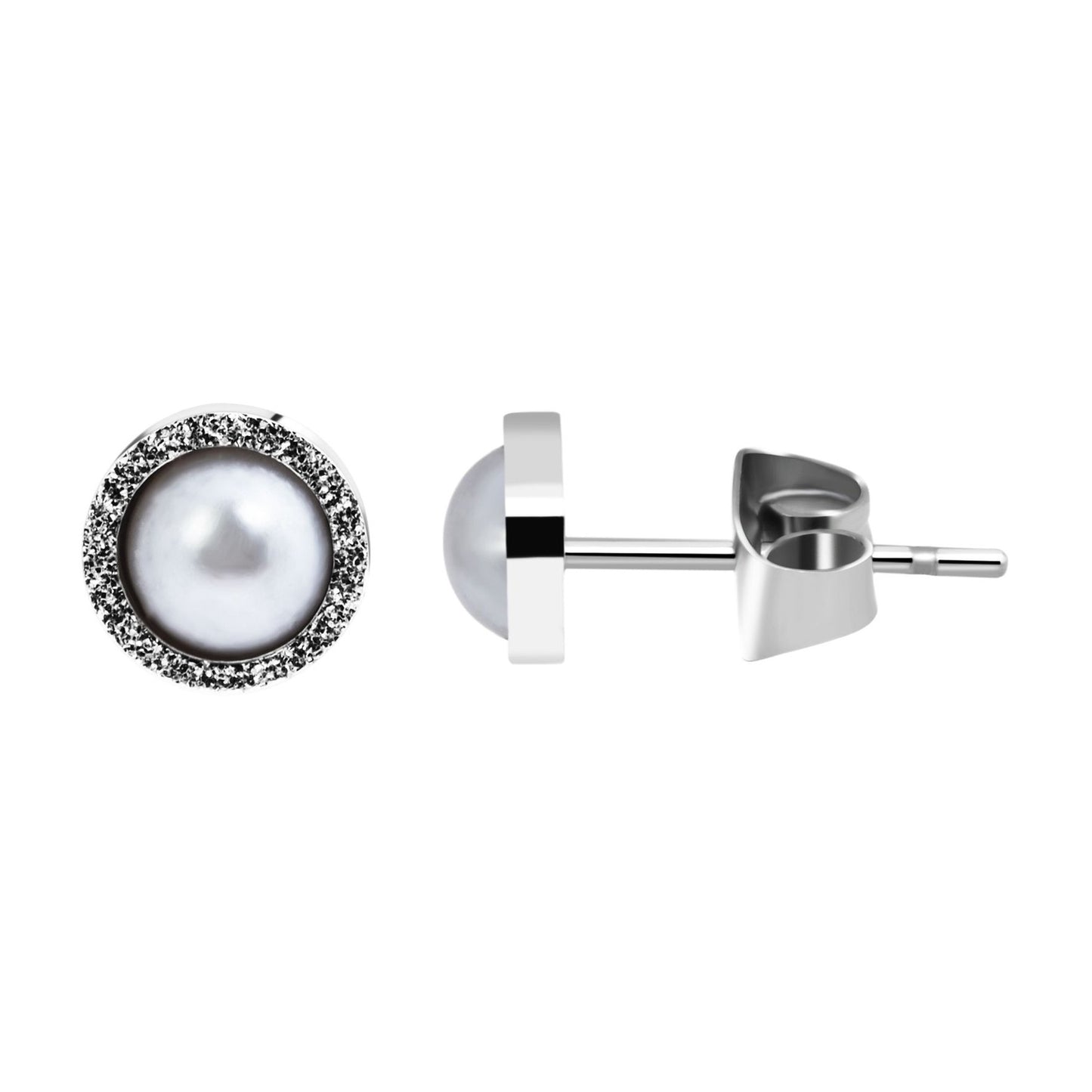 Damen Ohrringe – Ohrstecker aus Edelstahl mit Perle