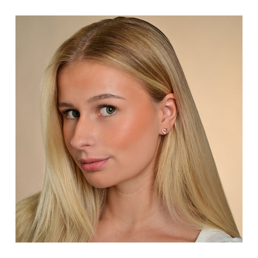 Damen Ohrringe – Ohrstecker Herz aus 925 Silber mit Zirkonia
