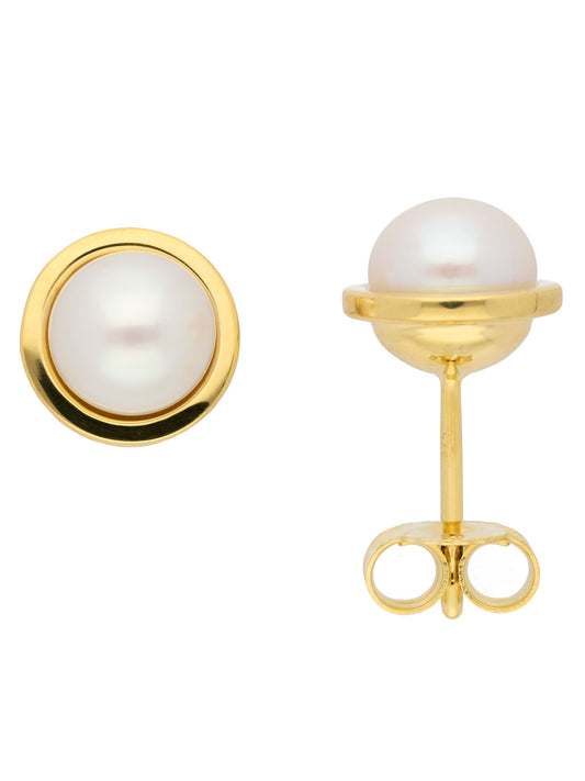 Adelia´s 585 Gold Ohrringe   Ohrstecker mit Süßwasser Zuchtperle