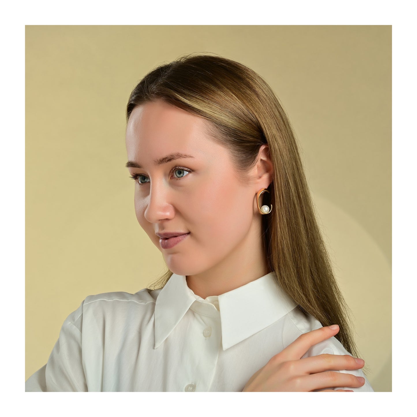 Damen Ohrringe aus Edelstahl mit Perle