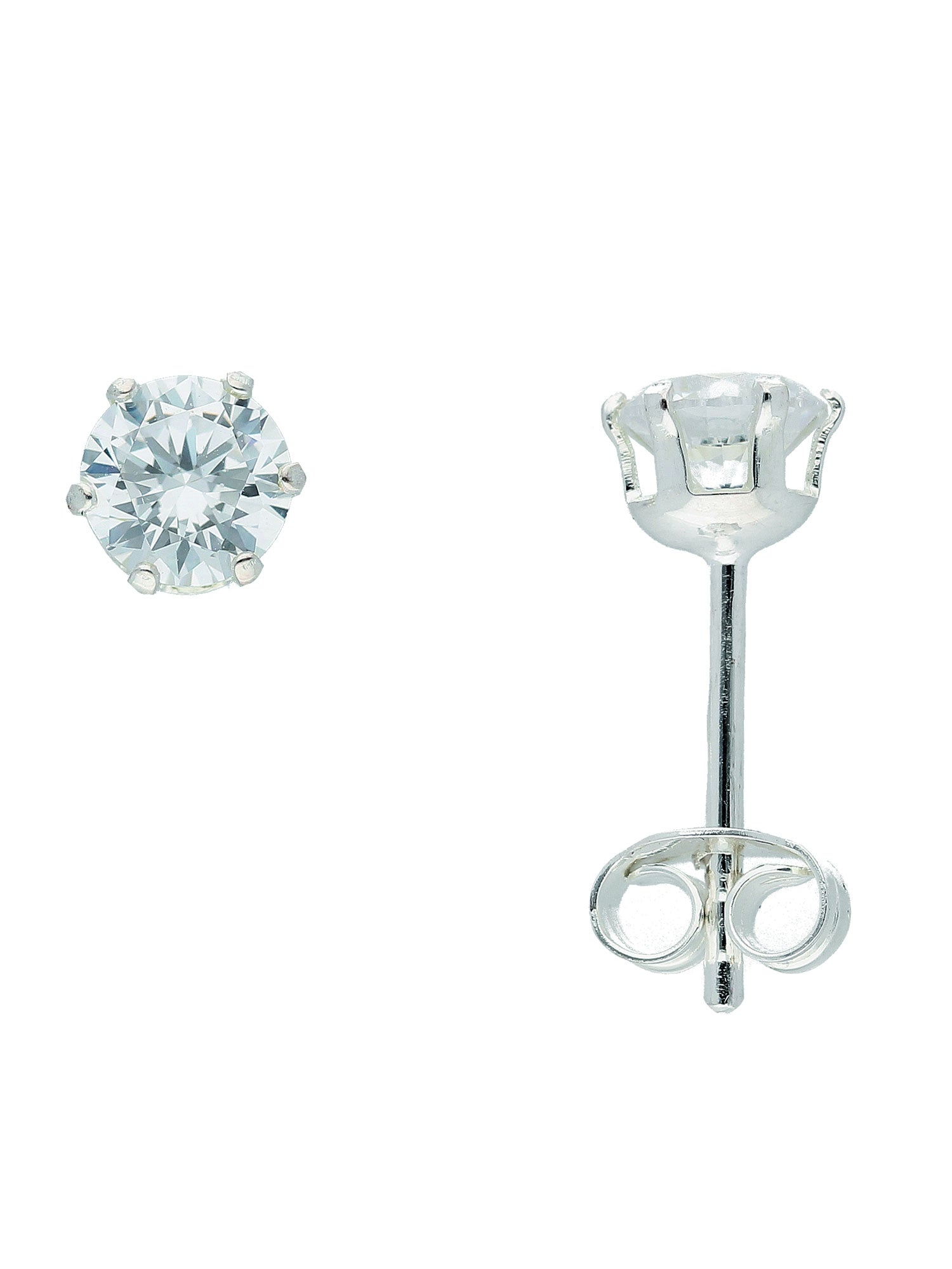 Adelia´s 925 Silber Ohrringe   Ohrstecker mit Zirkonia Ø 5 mm