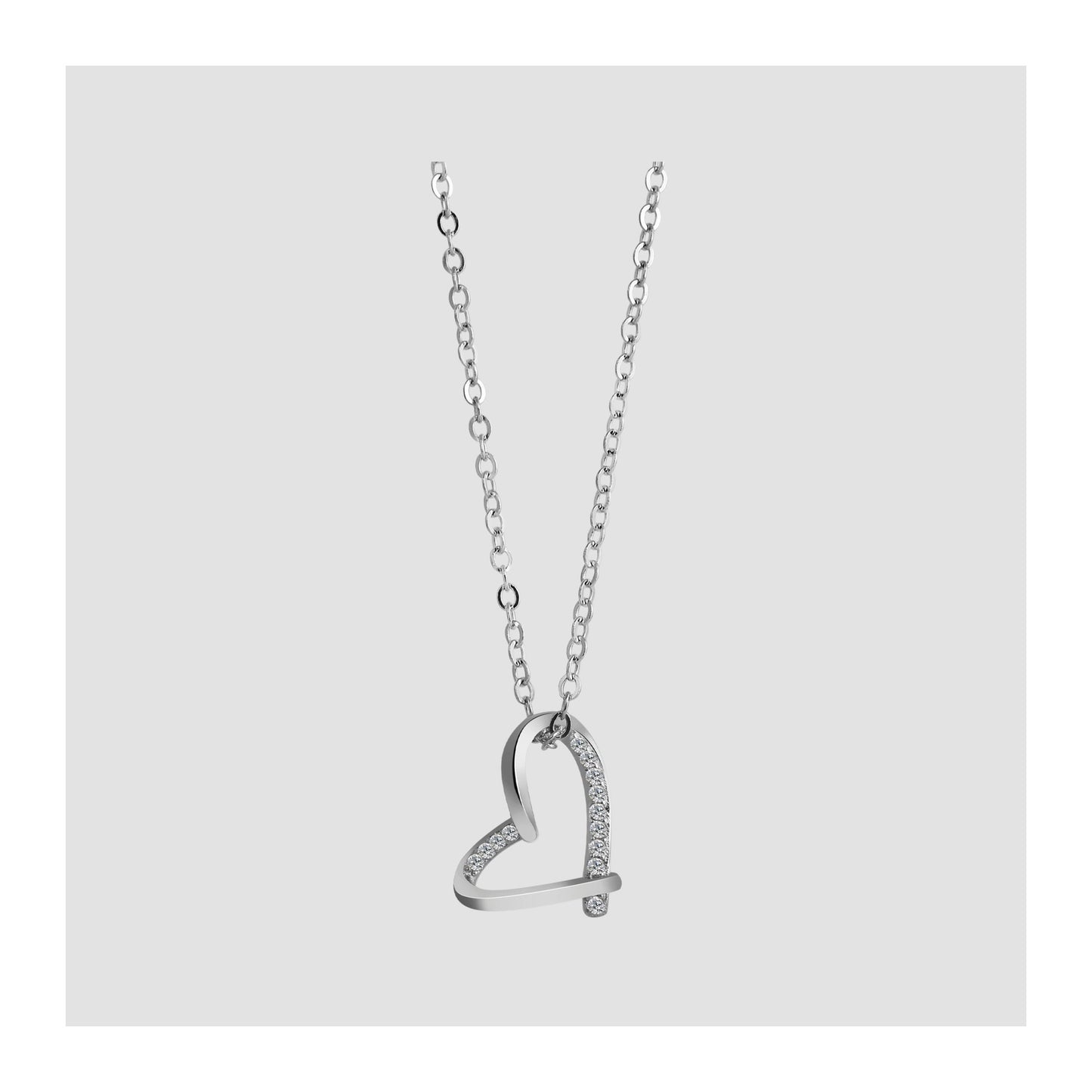 Damen Halskette mit Anhänger – Herz aus 925 Silber