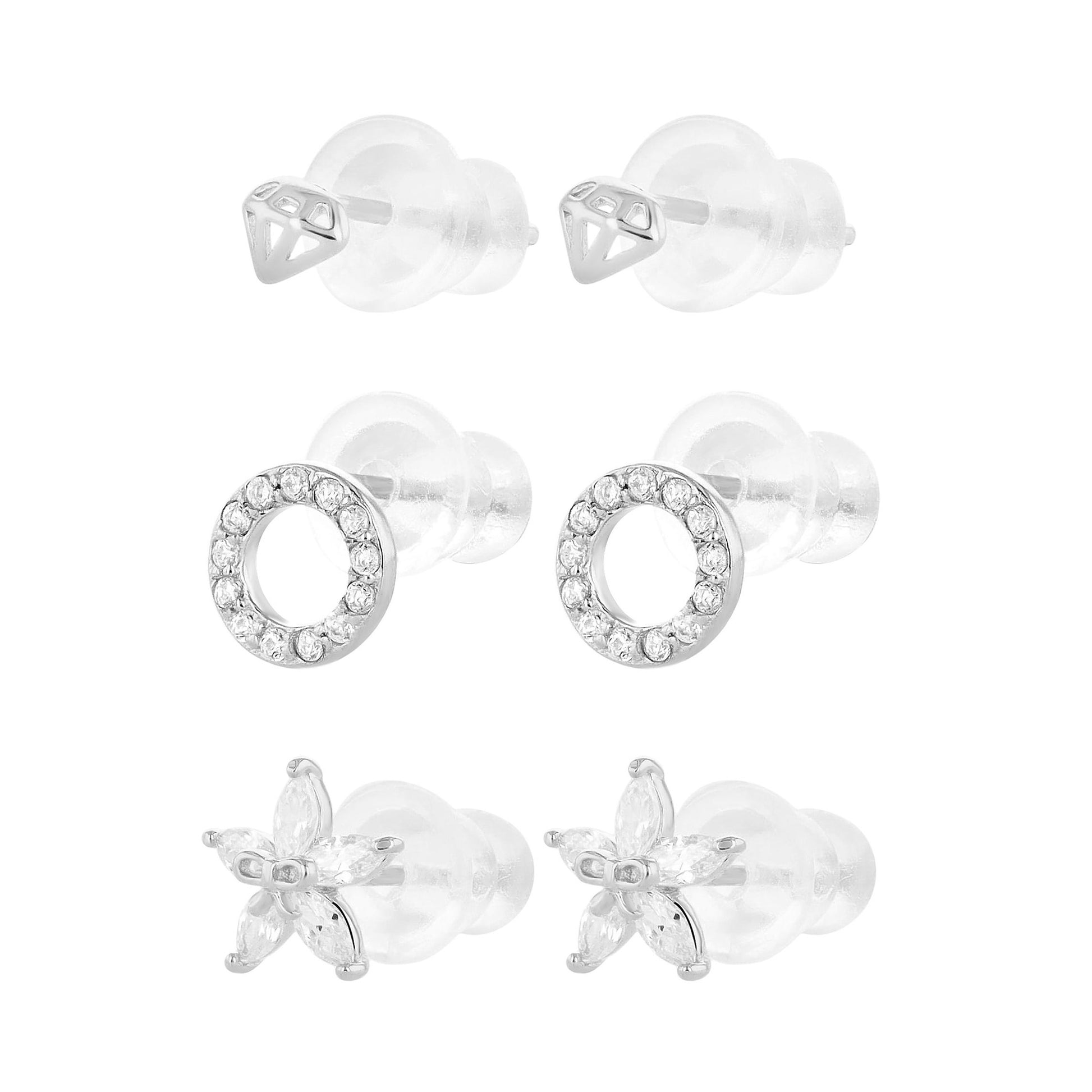 Damen Ohrringe – Ohrstecker aus 925 Silber mit Zirkonia