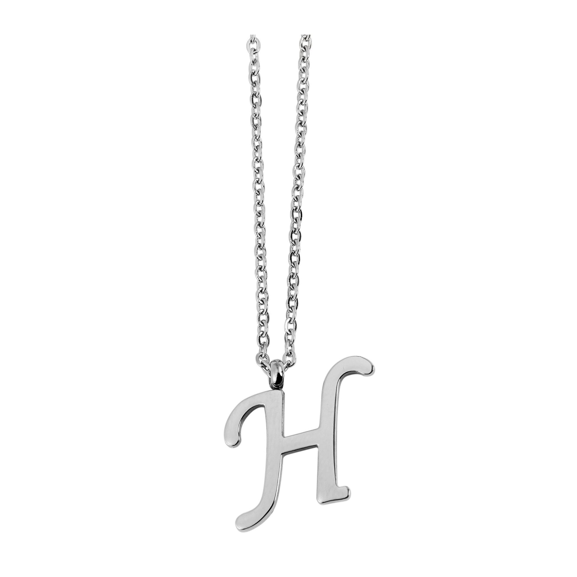 Unisex Halskette mit Anhänger – Buchstabe S aus Edelstahl