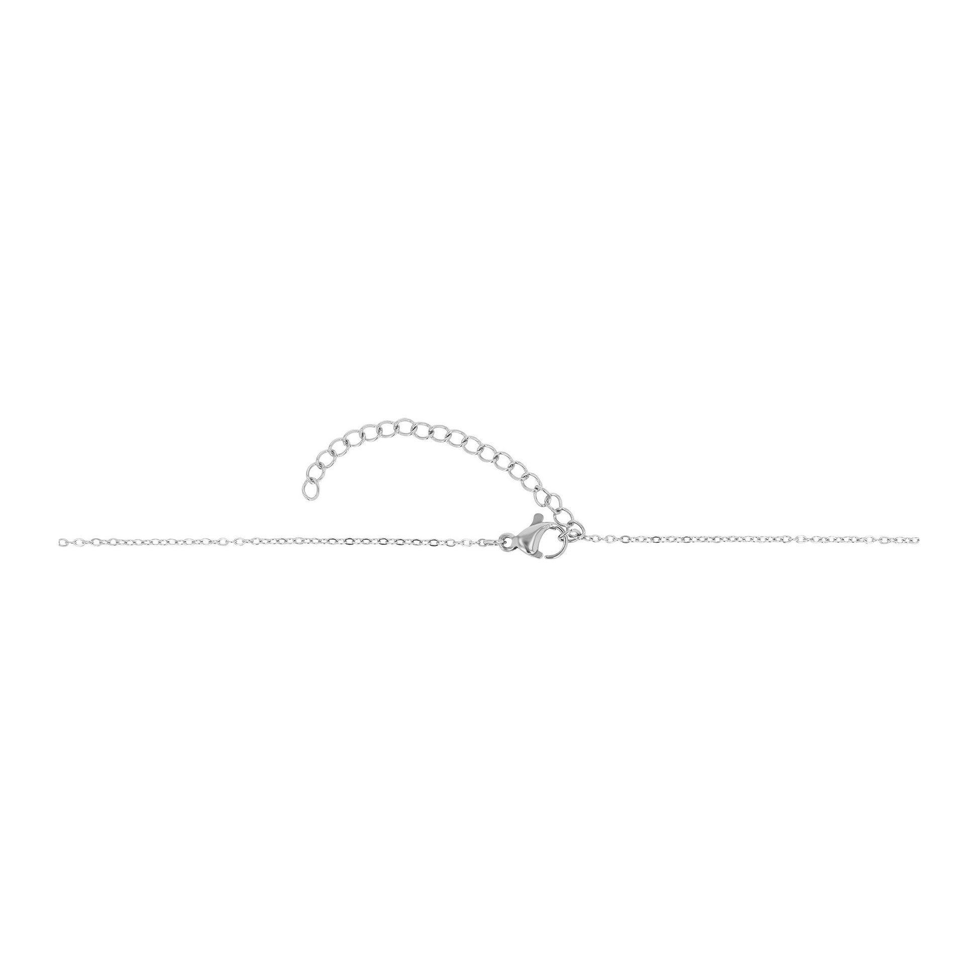 Damen Halskette – Herz aus Edelstahl mit Zirkonia 42+5