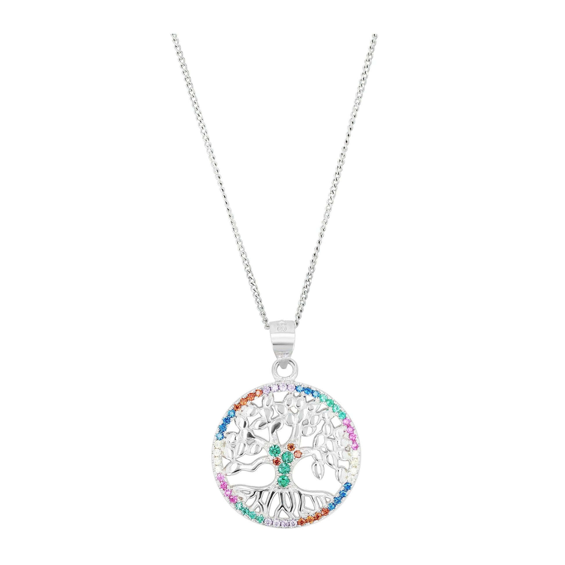 Damen Anhänger – Lebensbaumanhänger aus 925 Silber mit Zirkonia
