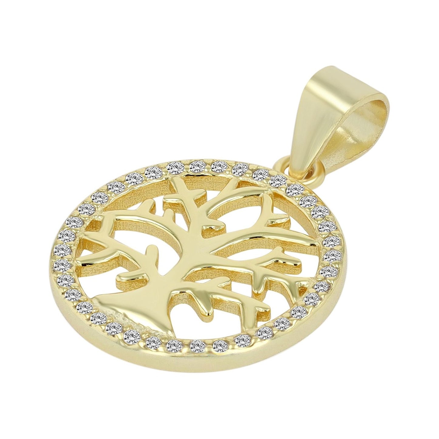 Damen Anhänger – Lebensbaumanhänger aus 925 Silber mit Zirkonia
